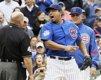 Pirates Cubs Zambrano Ejected Baseball Pirates Cubs Zambrano Ejected Baseball