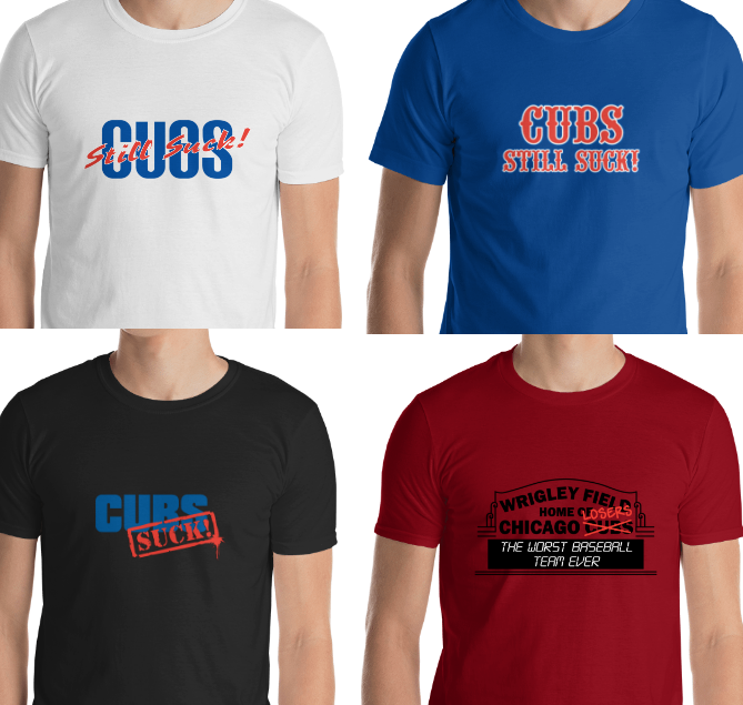 Announcing Four New Cubs Suck Club T-Shirt Collections